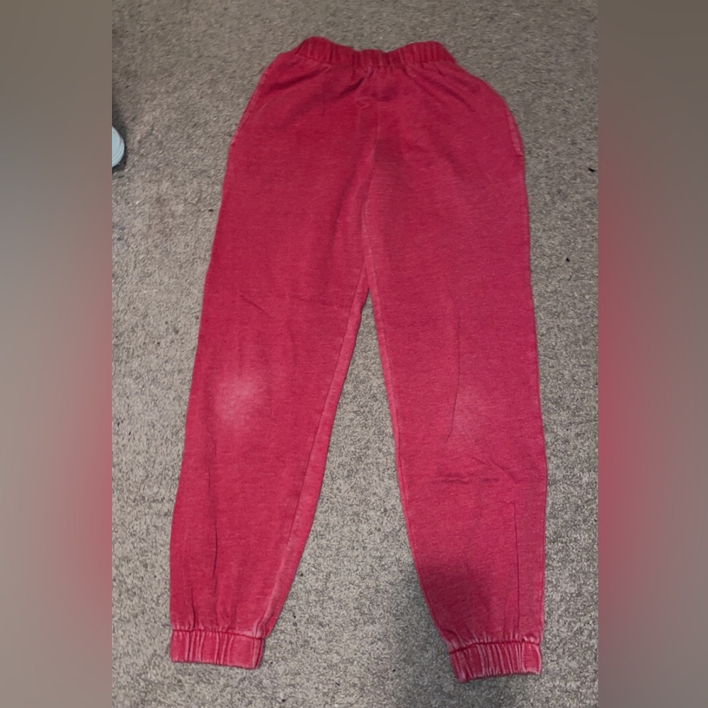Red sweatpants